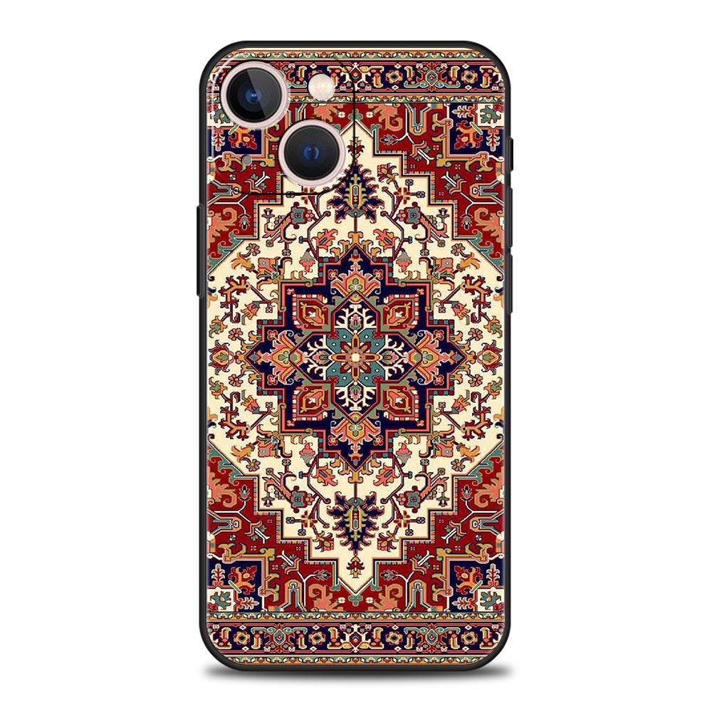 Persian Floral Pattern Luxury Phone Case For iPhone 16 13 15 14 12 11 Pro MAX XR X SE XS 7 8 Plus Soft TPU Shockproof Cover