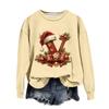 Women's Fashionable Casual Long-Sleeved Christmas Letter Print Crew-Neck Sweatshirt