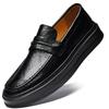 Premium Genuine Leather Men's Loafers Business Casual Slip-On Shoes with Thick Sole Height Increase Wedding Office Shoes