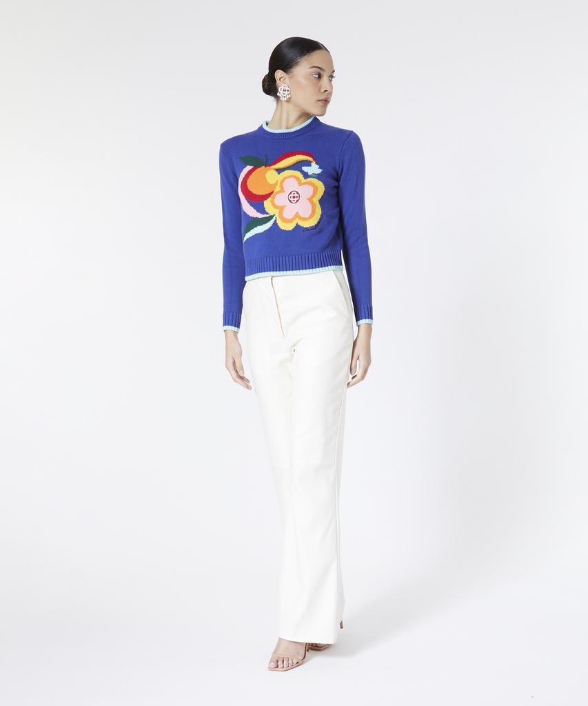 Kasabeullangka (W) Le Pouvoir Des Fleurs Intarsia Jumper Blue