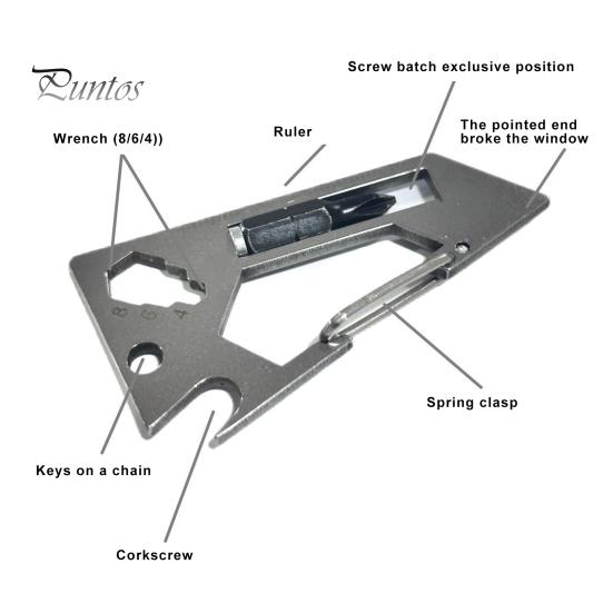 Multifunctional Tool Spanner Anti-rust High Strength Keychain Portable Bottle Opener Carabiner Outdoor Camping Travel Survival Gear