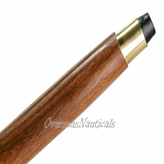 Brass Wooden Cane Handmade Rounder Handle Walking Stick Designer for Gift