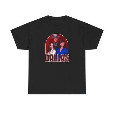 T-shirt in Cotone Pesante Serie TV Dallas, T-shirt Classica TV, Regalo per Fan TV, T-shirt Retrò Anni '80