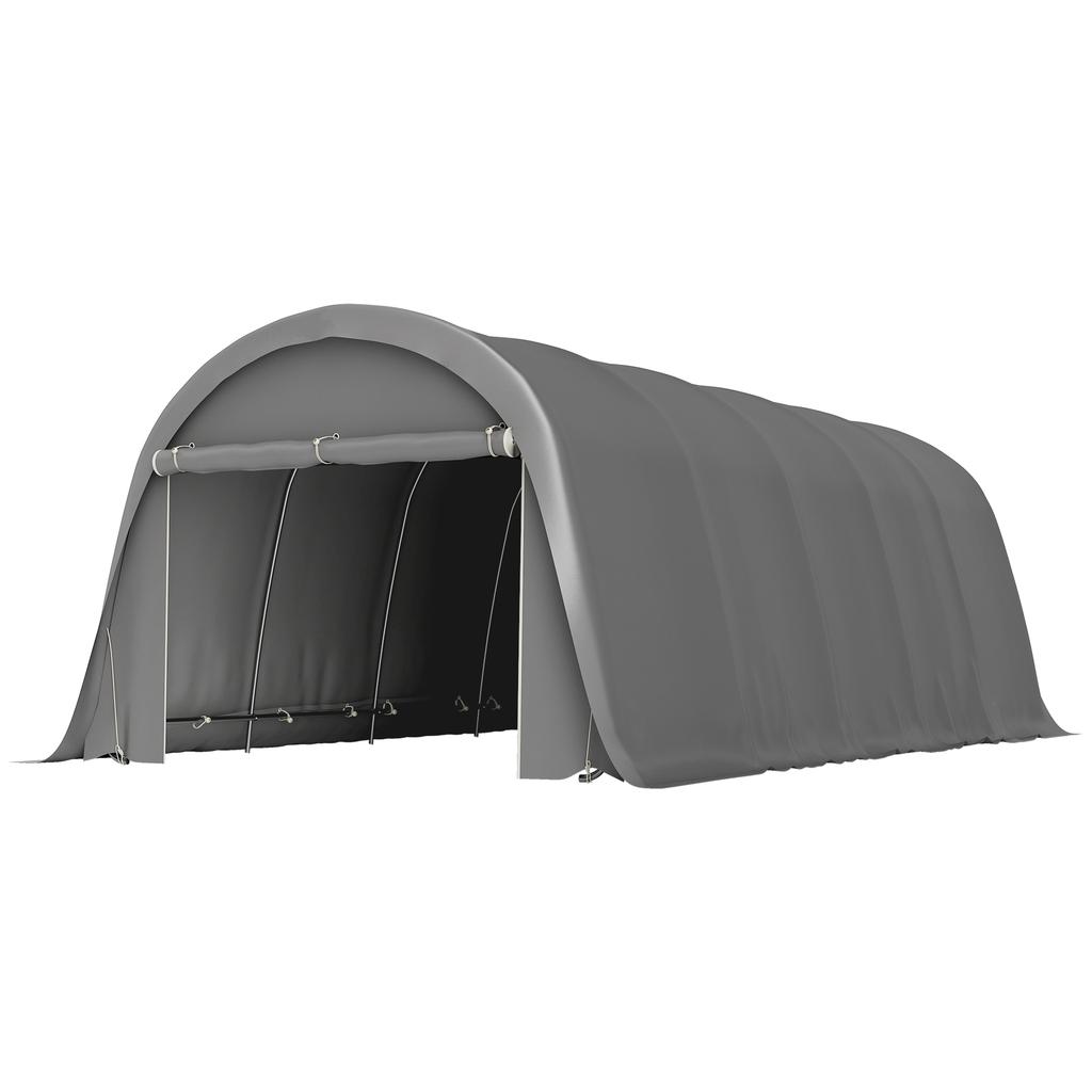 Carport Garage Tent 3.6 X 7.2 M Outdoor Car Shelter Storage Tent with Removable Side Walls, Dark Grey