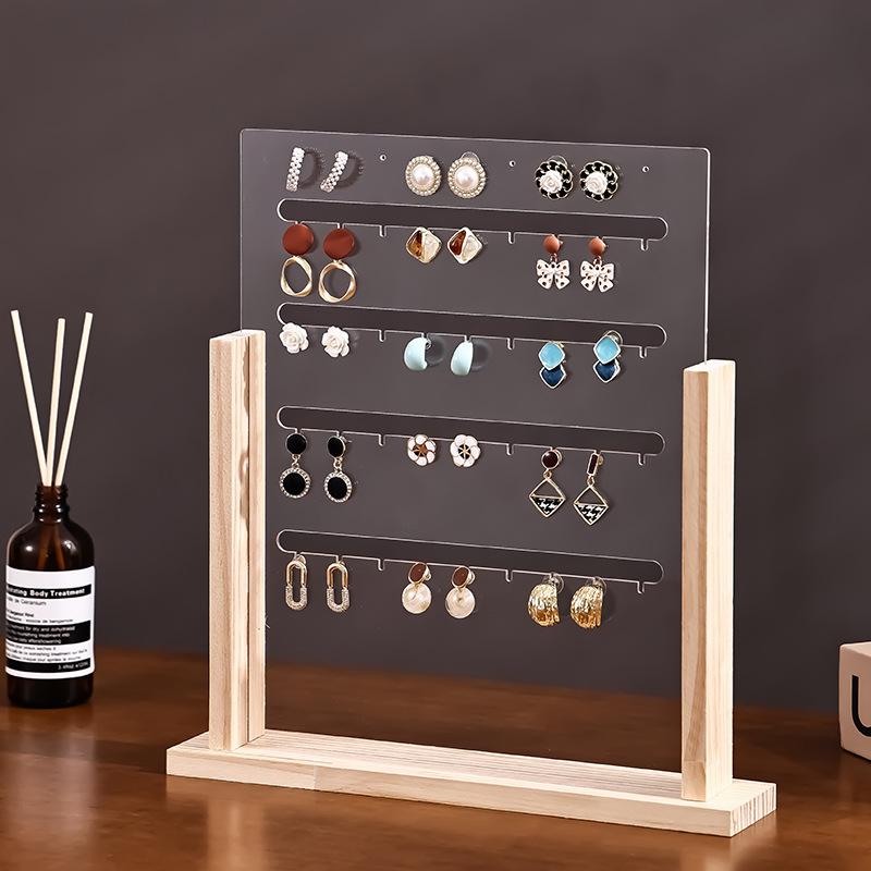 Acrylic Jewelry Displays Rack Eardrop Jewellery Showcase Stand Transparent Earrings Display Shelf Large Capacity Trinketholder