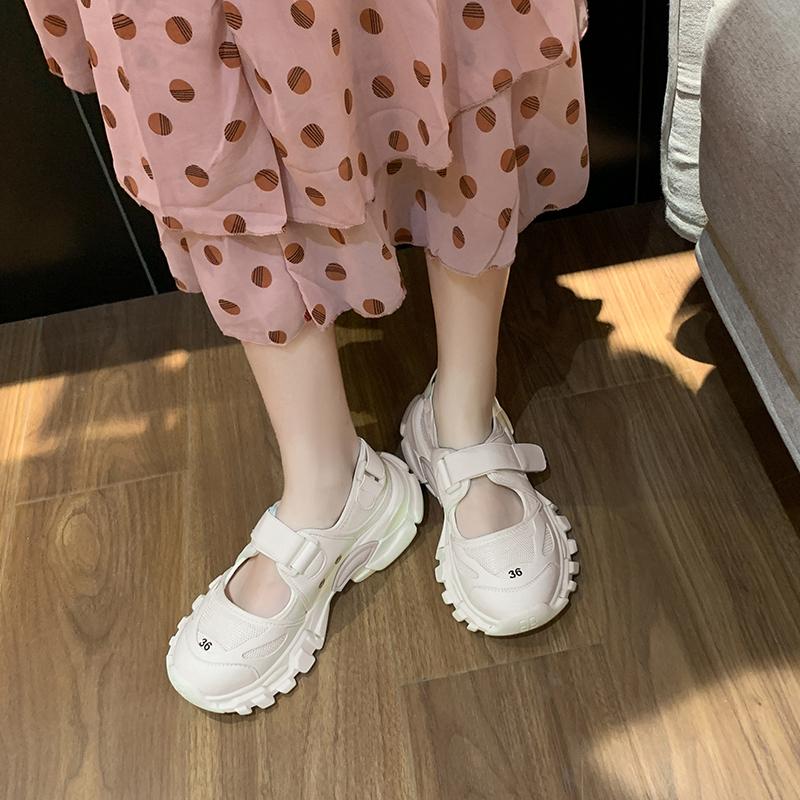 Fashion 2025 Outdoor Mesh Women's Vulcanize Shoes Platform Breathable Women Sneakers Comfortable & Versatile Hollow Ladies Casual Sandal