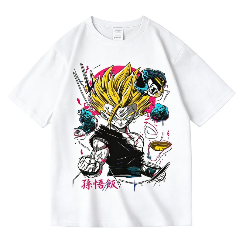 

Футболка Супер Сайян 2 Гохан Dragon Ball Эпическая Битва с Селлом Графическая Футболка 100% Хлопок Круглый Вырез Аниме Экшен Уличная Мода Топы S