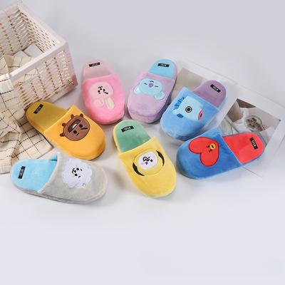 Pantofole di peluche autunnali e invernali, nuove, con cartoni animati, per la casa, da interno, antiscivolo, in legno, per coppia, calde, in cotone