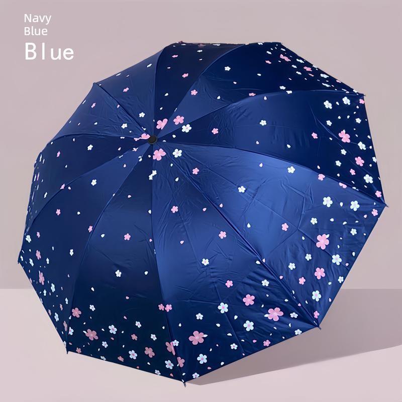 Manual Large Folding Umbrella for Female Students, Dual-Purpose Sun and Rain Umbrella, Sun Protection Umbrella
