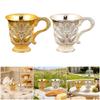 2Pieces Retro Goblets Metal Wine Cups Royal Chalices Wine Glass Medieval European Style Embossed Drinking Cups Gift