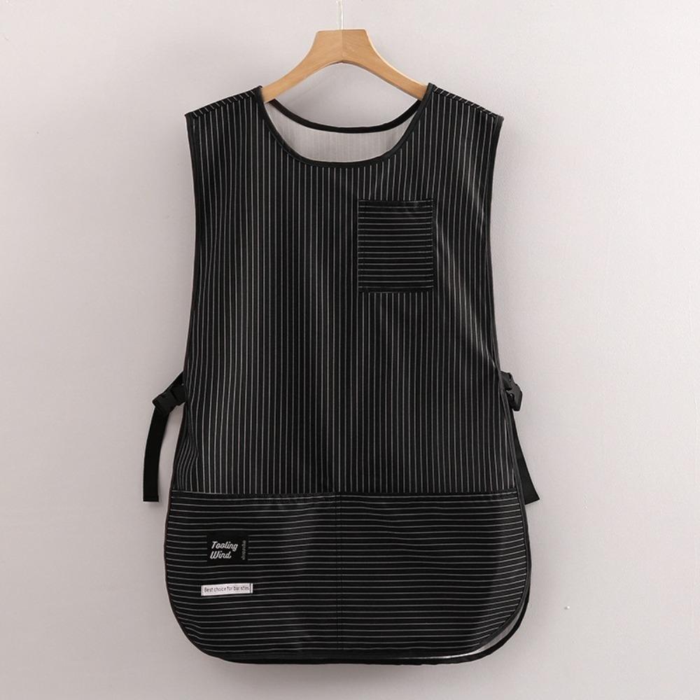 Minimalist Striped Stain-Resistant Apron Multipurpose Anti Dirty Kitchen Aprons Vest Style Waterproof Coffee House Uniform