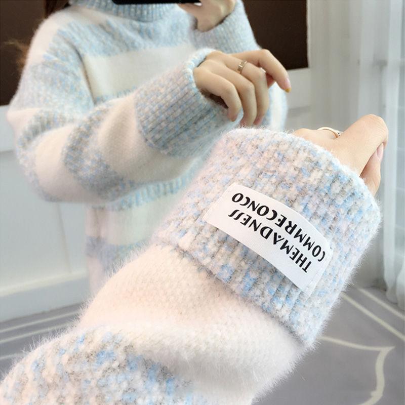 Vinter Turtleneck Genser Dame Pullover Løs Varm Bunnskjorte Dame