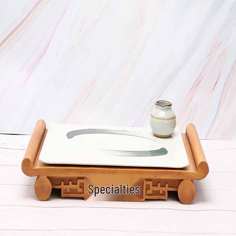 

Creative Ceramic Serving Plate with Dry Ice Pot