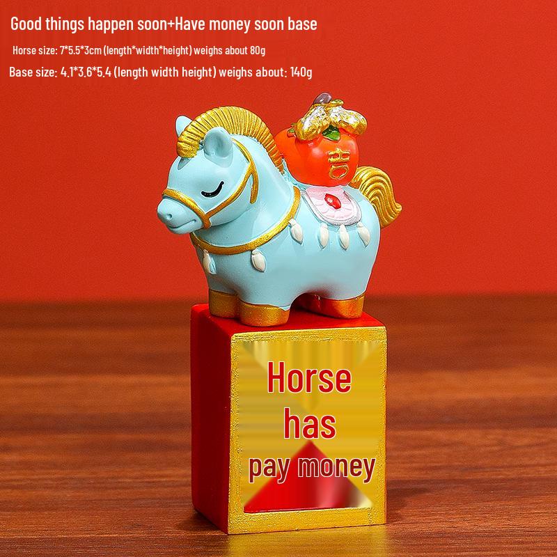 Guochao Year of the Horse Desktop Ornament: Zodiac Horse Office Mascot & Creative New Year Gift