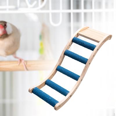 Bird Wooden Ladder Toy, Pet Parrots Climbing Bridge, Wood Perch Stand for Parakeets,