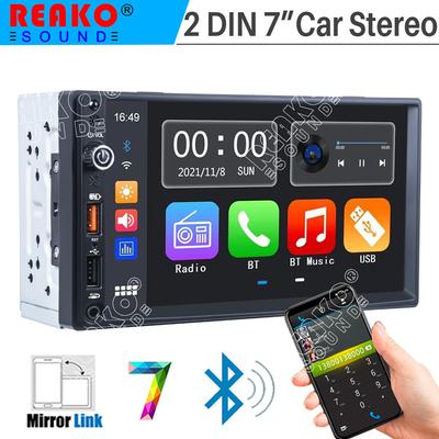 Radio samochodowe podwójne 2 Din MP5 odtwarzacz multimedialny 7-calowy ekran dotykowy FM ISO Power Aux wejście Bluetooth USB Mirror Link uniwersalne radio samochodowe