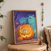 Disney handmade diy oil painting digital painting kit Monsters Sulley Mike pumpkin home living room entrance decoration hanging painting