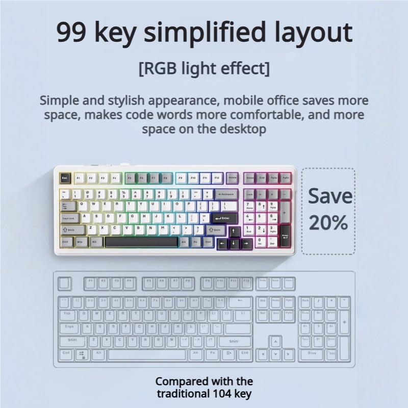 Aula F99/F99Pro Custom Mechanical Keyboard Gasket Structure Full Key Hot Swappable Wired Bluetooth Wireless Tri Mode OfficeEspor