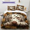Dalmatian and Rose Pattern Bedding Home Decoration Birthday Gift (1 * duvet cover + 2 * pillowcase, without core)