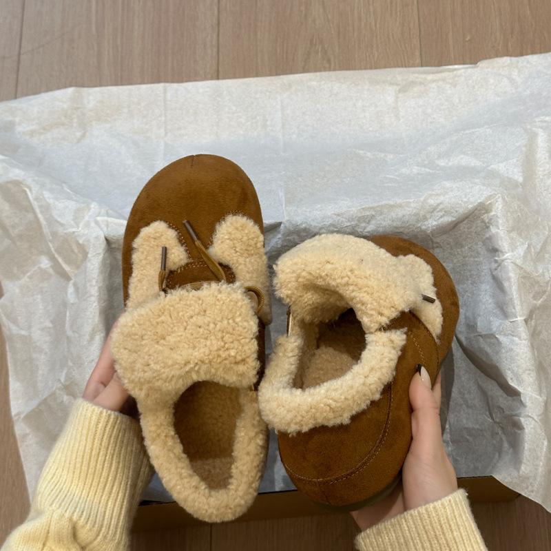 Women's Elastic Thick Sole Winter Fur One Warm Cold Padded Snow Boots Non-slip Wear Casual Sports Short Cotton Boots