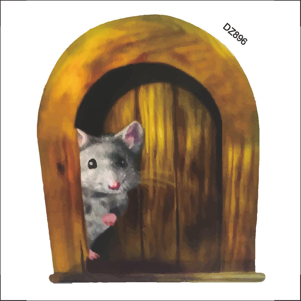 Cartoon Mouse Hole Wall Sticker Realistic Wall Decals For Living Room Kindergarten Bedroom Kids Room Wall Decor