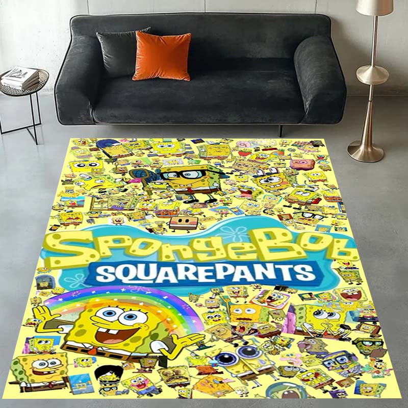 3D S-SpongeBob Patrick Star Cartoon Carpet Rug for Playroom Bedroom Living Room Sofa Home Decor,kids Area Rug Non-slip Floor Mat