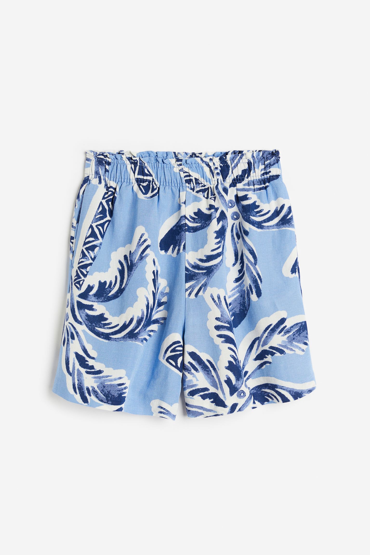 

Linen-blend pull-on shorts