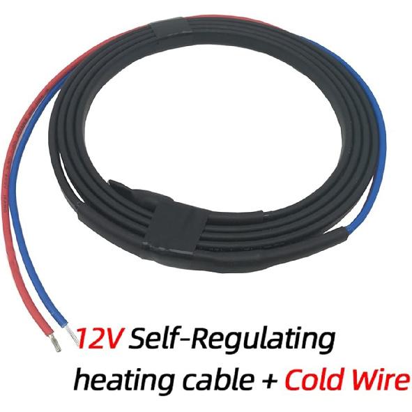 Protection Cable 12V Self-regulating Heating Cable, Cold Wire Connected, Can Use PE Insulation Low Voltage PTC Heater Earth Wire (Color : 12v 0.5m)