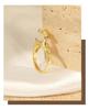 Trendy Open Hip Hop Little Deer Copper Ring, Cute Gold-Plated Animal Design for Couples