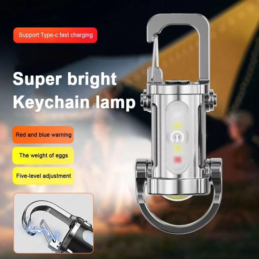 with Red&Blue Light Keychain Flashlights Mini Camping Lantern Durable Work Light  for Outdoor