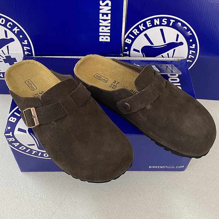 Unisex BK Pravá kůže Birkenstock Uzavřené Retro Mules s Korkovou Podrážkou – Pohodlné a Všestranné.