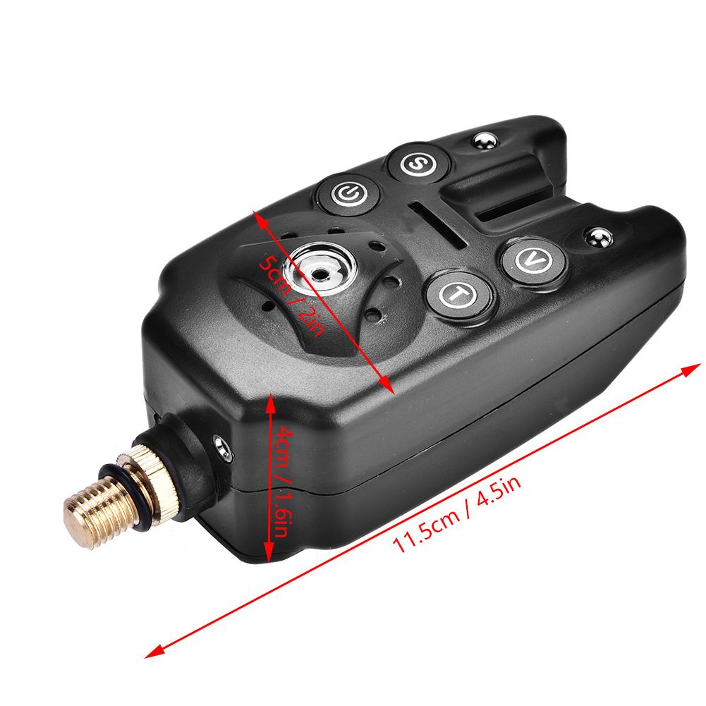 LED Fishing Electronic Fish Bite Alarm Finder Sound Alert Indicator Light Stick (Black)