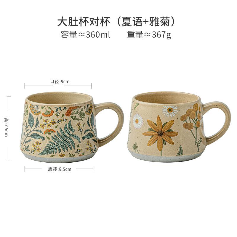 Flower Season Limited Beautiful Handmade Antique Ceramic Coffee Cup Girlfriend Gift Female Export
