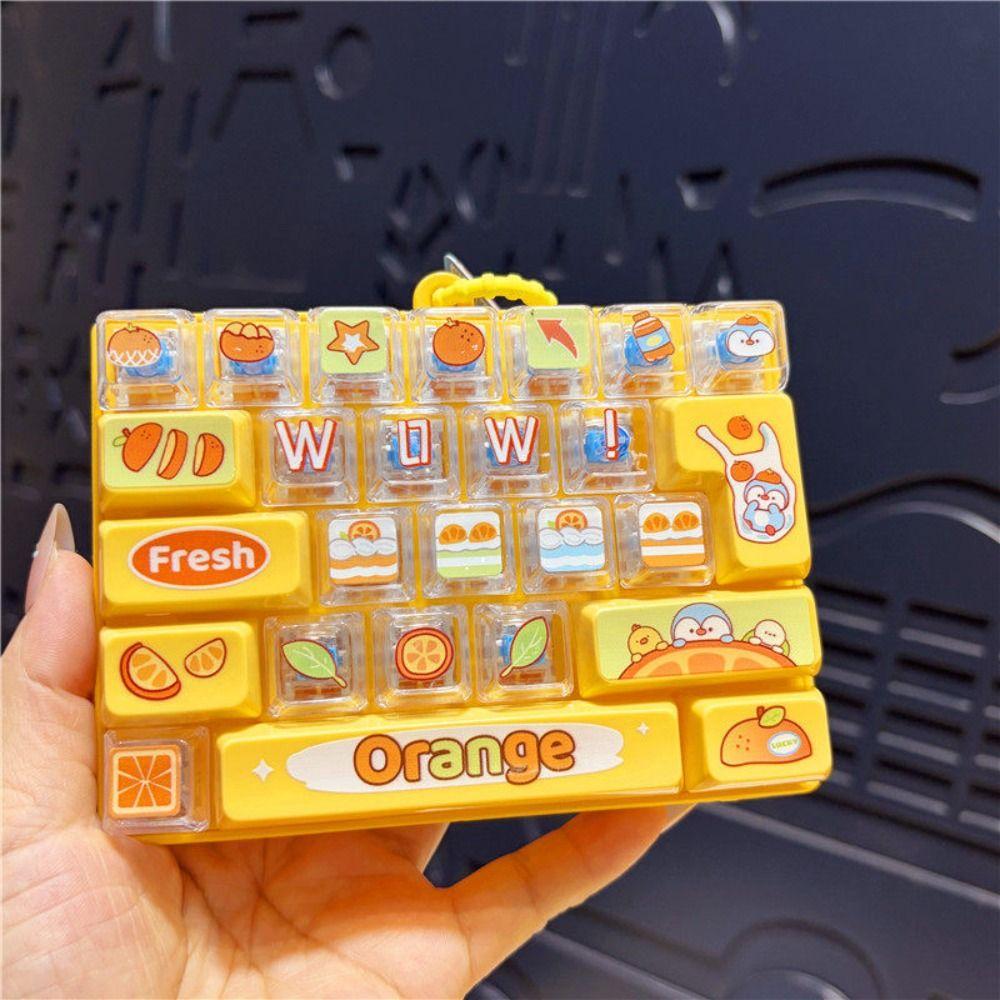 26 Keys Mechanical Keyboard Toy Clear Key Sounds Bag Pendant Charm Stress Relief Use