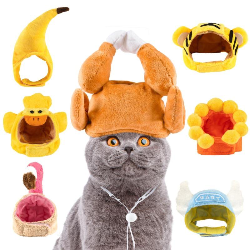 Cappelli di Girasole per Animali Domestici, Copricapo a Banana per Cani e Gatti, Copricapo per Gatti, Forniture per Teddy Bulldog Francese