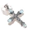 Natural Aqua Chalcedony Gemstone 925 Sterling Silver Jewelry Pendant 2.36" ETC-13932