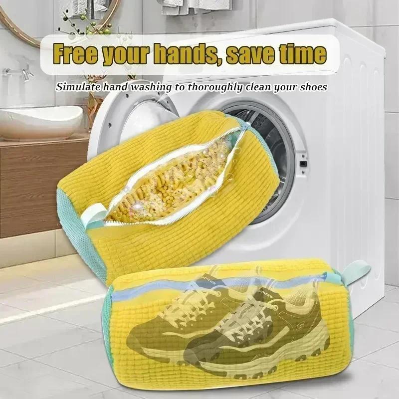 Wash Shoes Bag Padded Net Laundry Shoes Protector Fluffy fibers Polyester Washing Shoes Machine Laundry Bag Drying Bags