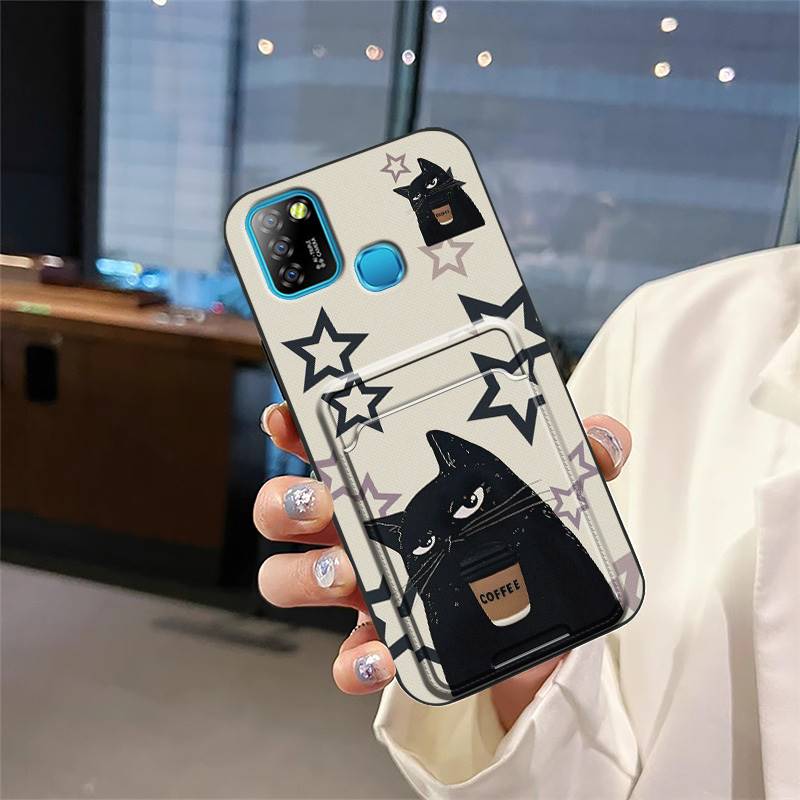 TPU protective Phone Case For infinix X657/Smart5/HOT10 lite Anti-dust Back Cover Cartoon Full wrap Card sleeve Silicone