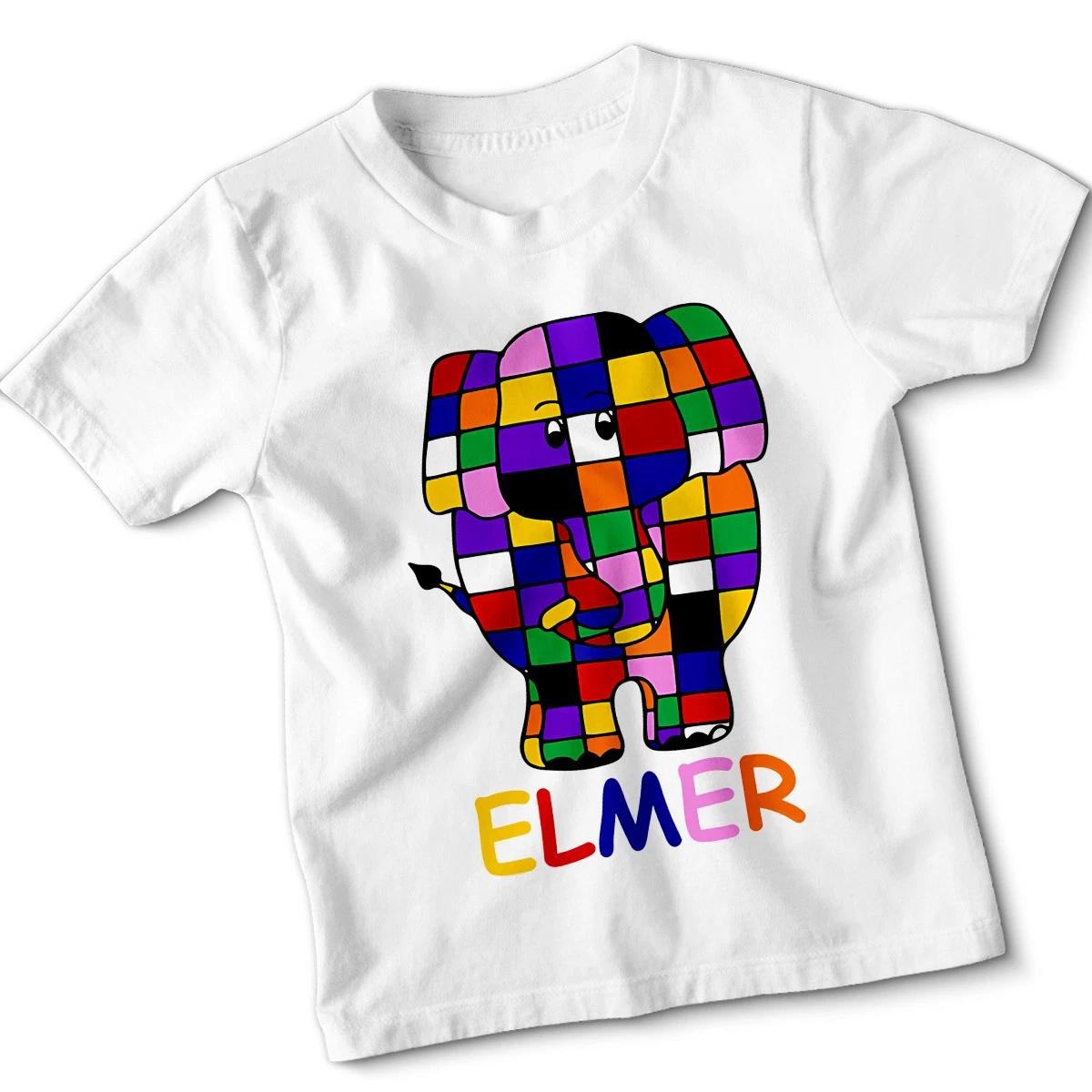 Слон Элмер День Книги 2025 Радуга Забавная Детская Футболка Идея Рождественского Подарка 110