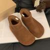High-end Women's Ankle Snow Boots Flats Short Plush Suede Warm Shoes Winter Fashion Boots Brand Comfort Walking Soft Mujer Botas