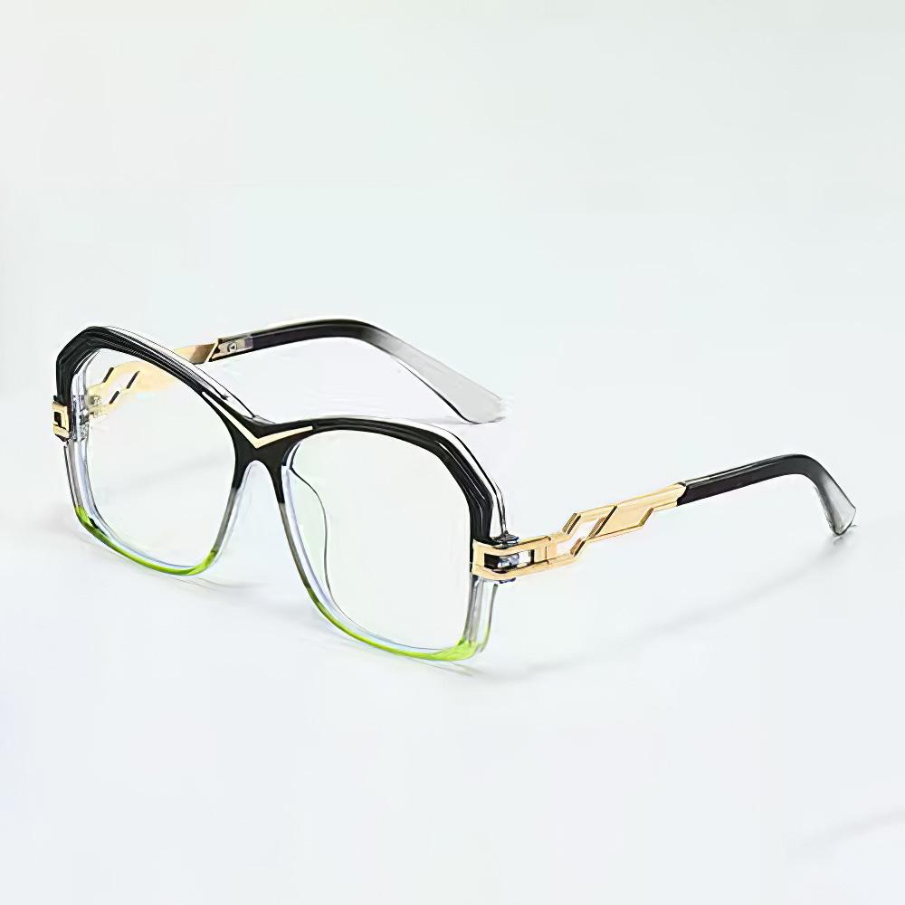 Anti Blue Light Glasses Oversized Frame Transparent Lenses Glasses Unique Metal Chain Modern High-end Women Computer Glasses
