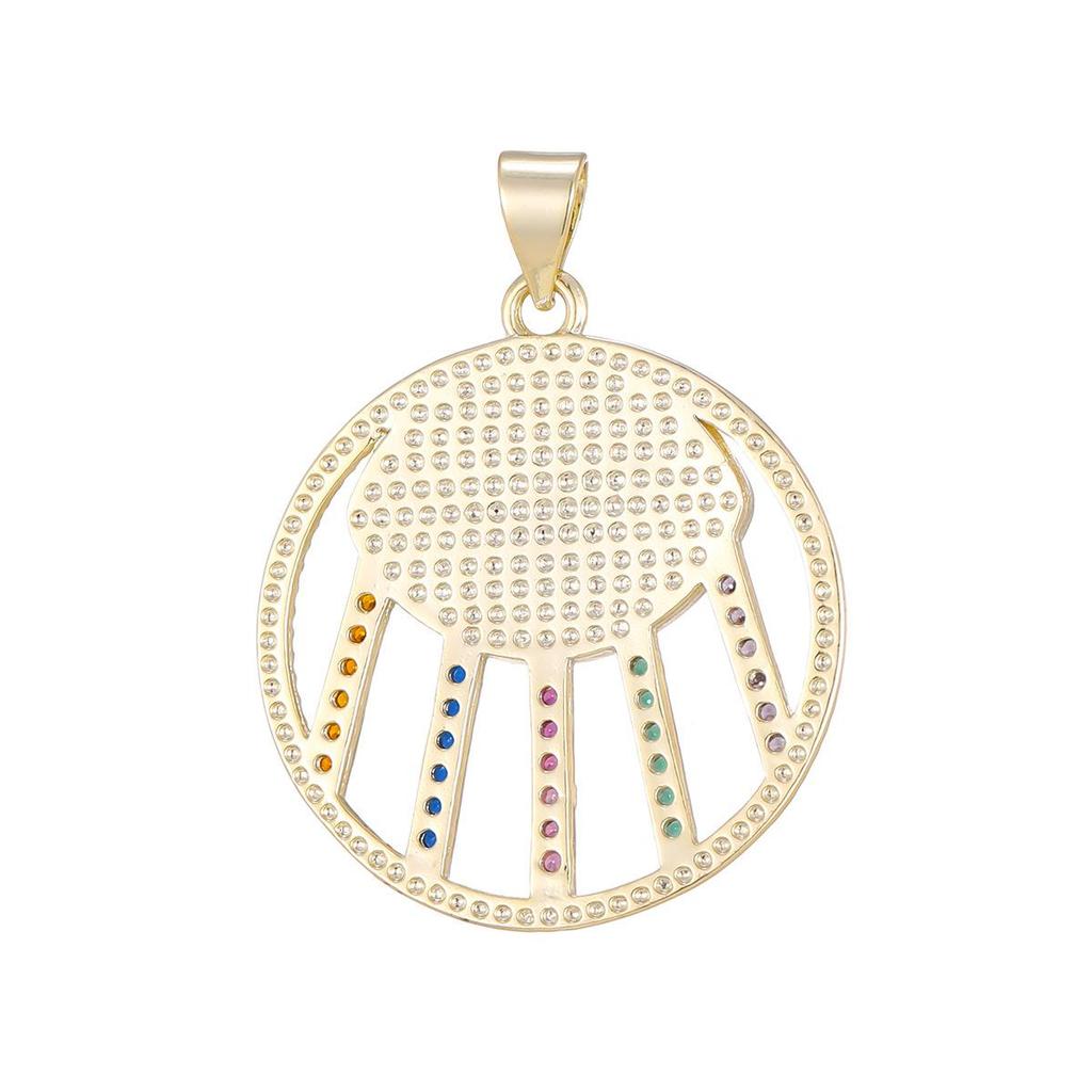 Colorful Evil Eye Pendant Necklace with Rhinestone Inlay - European & American Fashion Lucky Charm