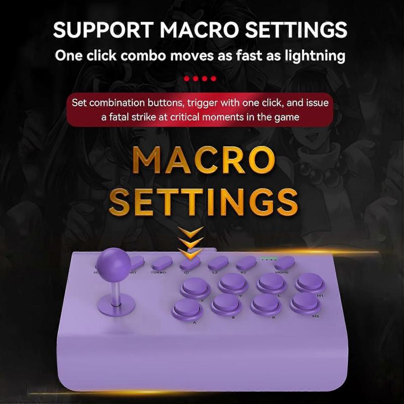 Joystick Controller 3-mode Connection for PS4/PS3/Xbox One/Switch (Pure Purple)