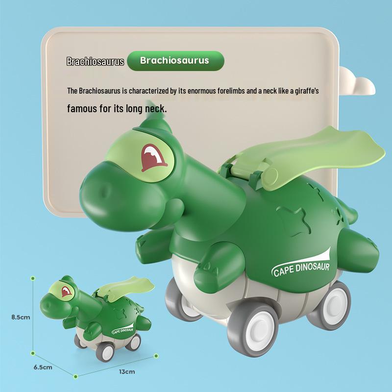 Kids' Dinosaur-Inspired Press-On Inertia Car Toy
