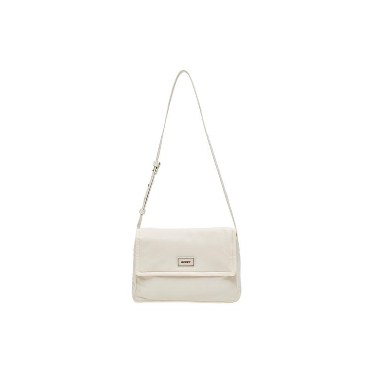

New NERDY Nylon Tofu Bag Crossbody Bag Medium Size Unisex Milk White PNEF22AA040201 31.0*9.9*21.1CM