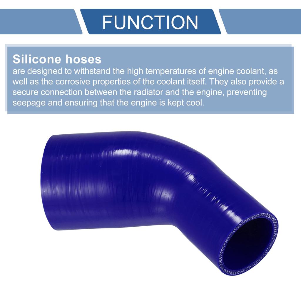 X AUTOHAUX 1pc Inner Diameter 51-76mm Length 45 Degree Blue Silicone Hose Silicone Tube