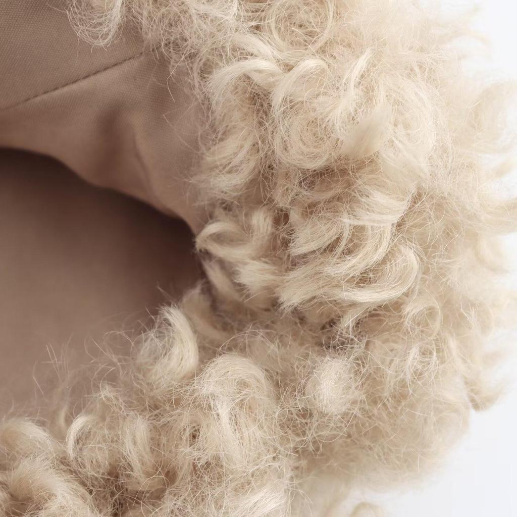 Women's Autumn Fleece Jacket with Turn-Down Collar and Rope Knot Detail