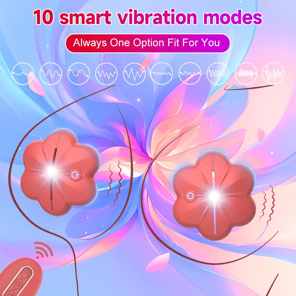 Wireless Control Nipple Clamps Vibrators Pleasure Toys Silicone Lightweight Invisible Breast Massager Sex Toy For Women Couples