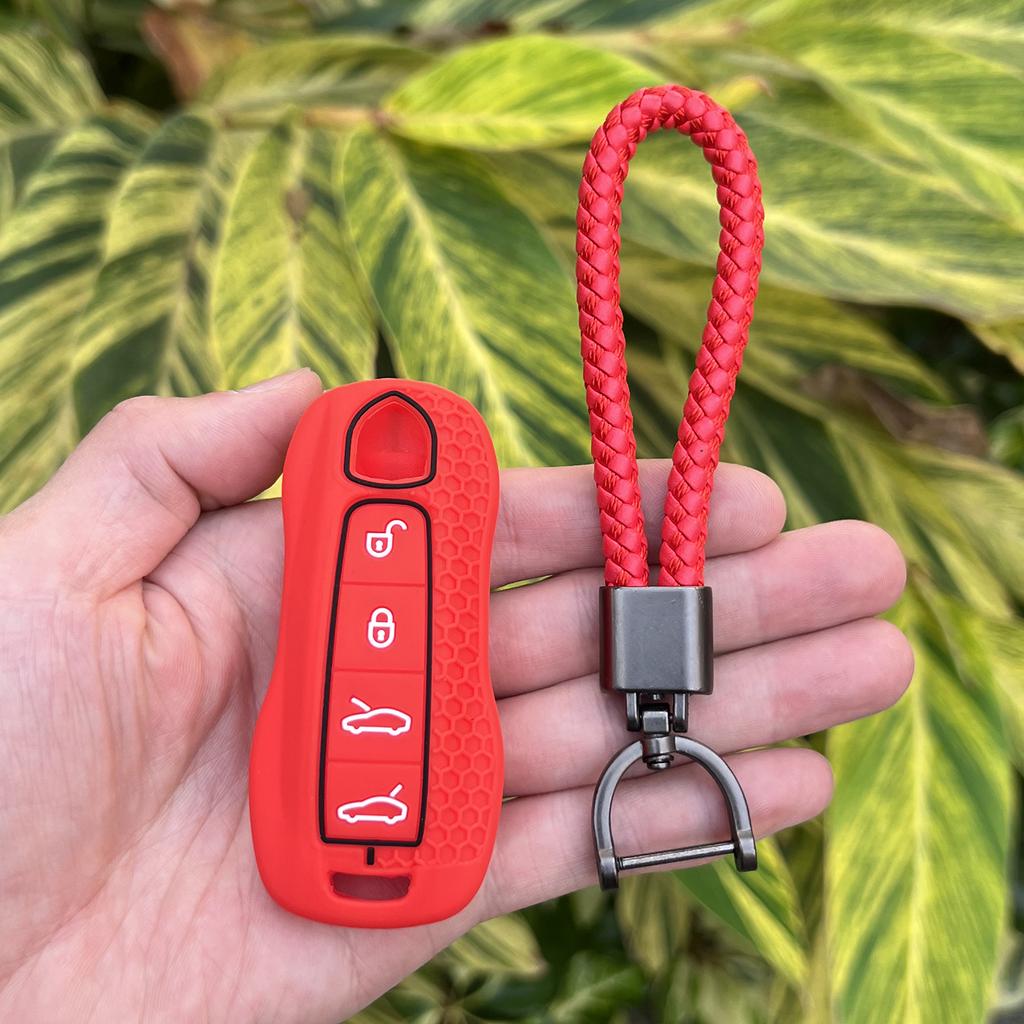 Silicone Car Key Case for Porsche Panamera Macan Cayenne 92A Boxster Carrera Cayman 911 981 991 918 Rubber Remote Cover Shell