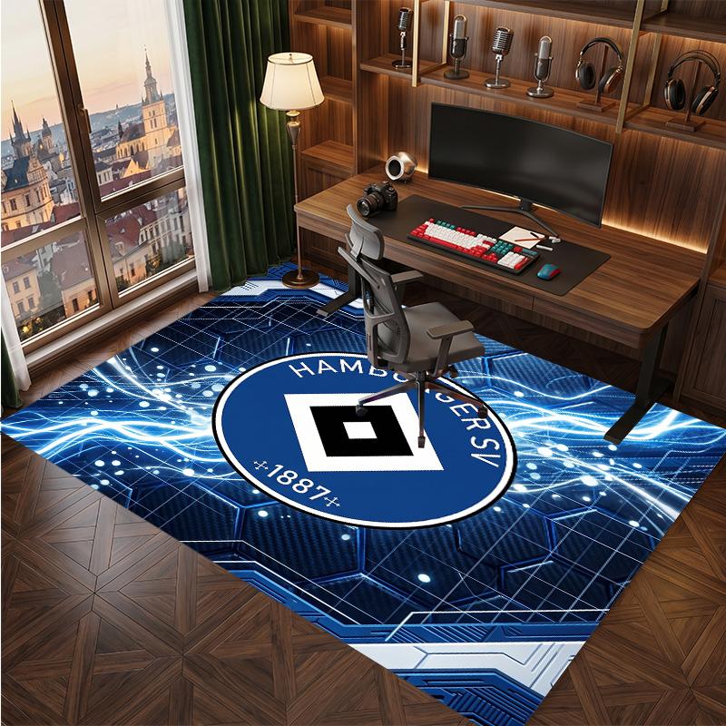 Tappeto in Velluto di Cristallo con Stampa Calcio Hamburger SV, Comodo Assorbente d'Acqua Antiscivolo Tappeto per Pavimenti Interni